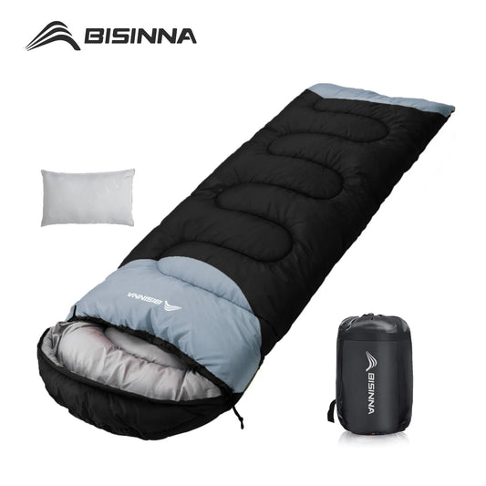 BISINNA Outdoor Camping Sleeping Bag Ultralight Waterproof Winter Warm Backpacking Sleeping Bag With Pillow for Traveling Hiking