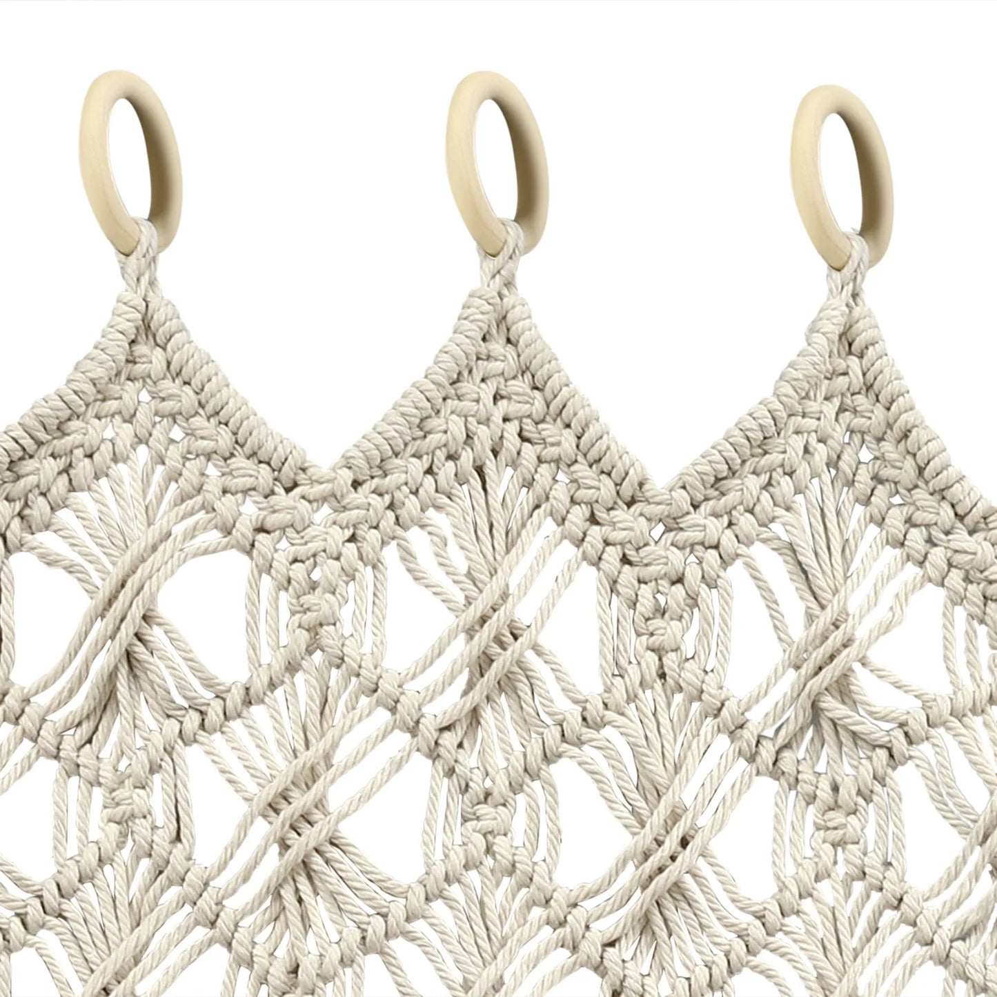 White Macrame Wall Hangings, Boho Style Handmade Tapestry Curtains