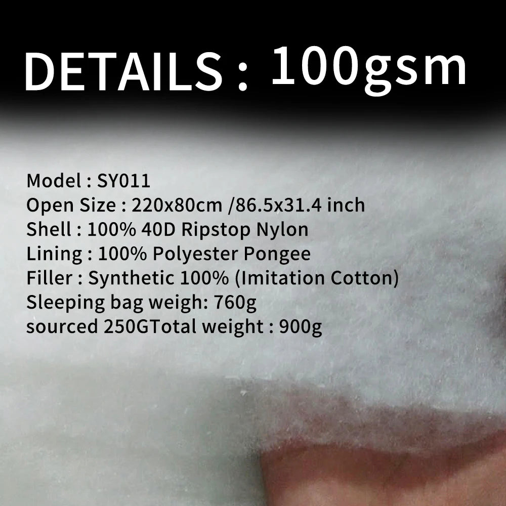 Kamperbox Cotton Sleeping Bag Camping Equipments Cotton Sleeping Bag Outdoor 3 Season Synthetic Sleeping Bag Ultralight Camping