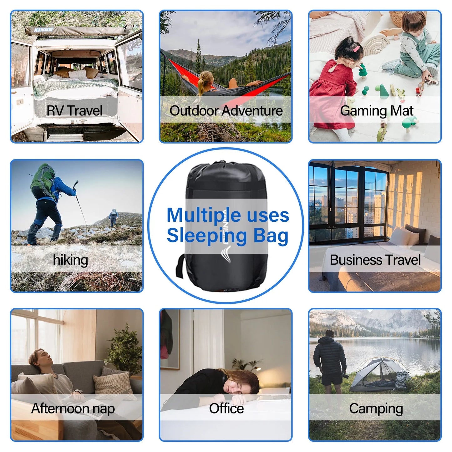 BISINNA 4 Season Camping Sleeping Bag With Pillow Lightweight Waterproof Warm Backpacking Sleeping Bag for Outdoor Hiking