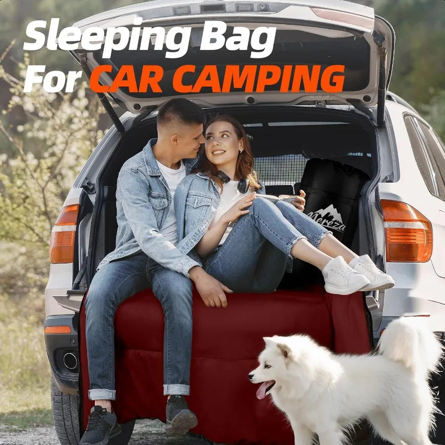 Double Sleeping Bag 2 Person Sleeping Bag for Adult Mens Camping Two Person Sleeping Bag with Pillow Outdoor Indoor XL Queen Si